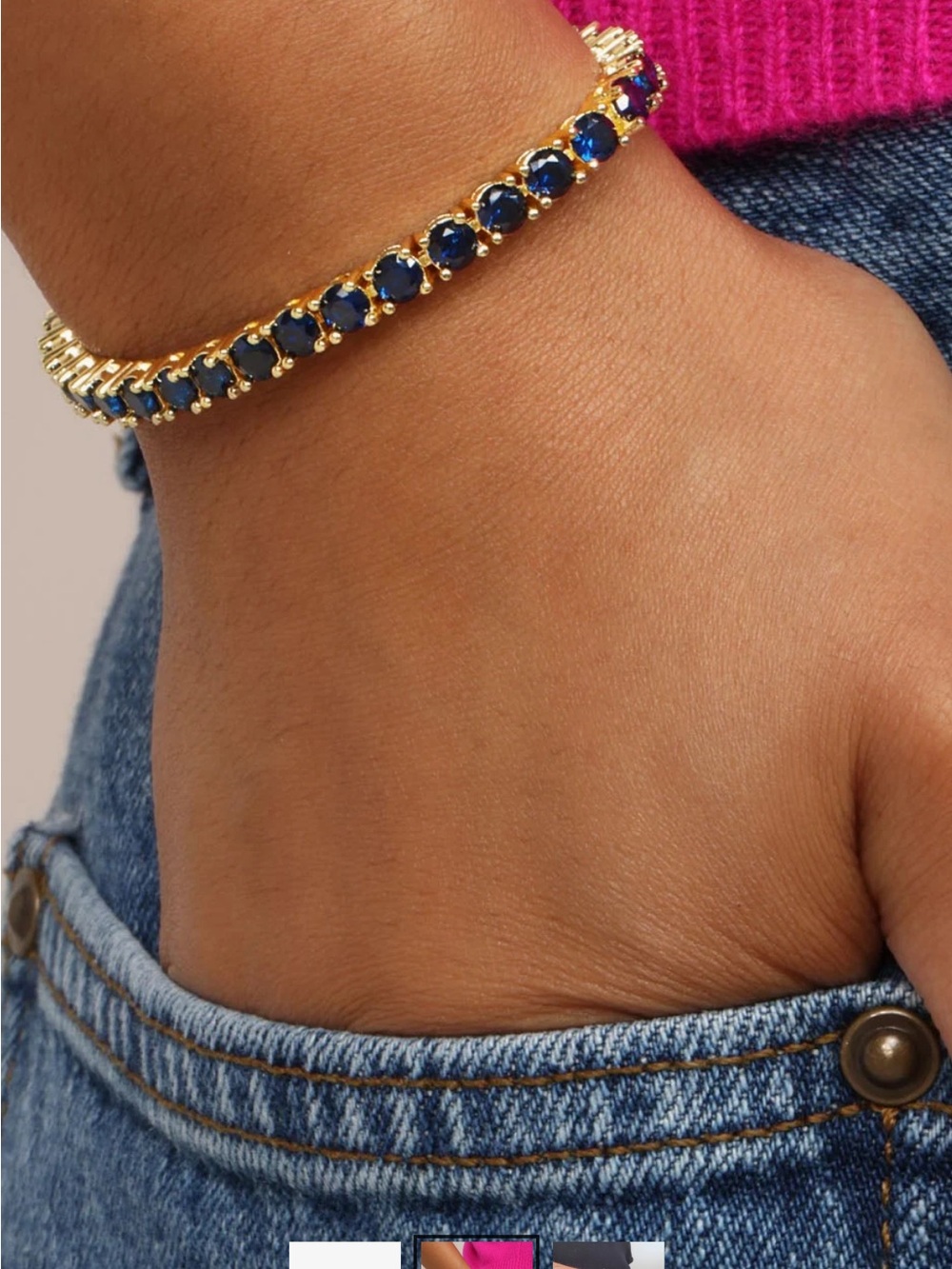 Melinda Maria Lavender Jewelry Pouch with Blue and Gold Bracelet - Picture 5 of 7